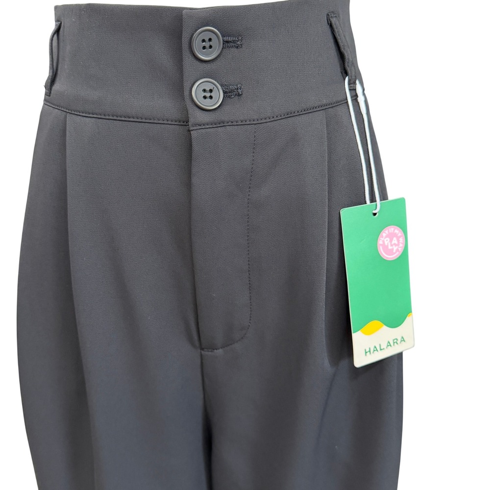 Halara Black Wide Leg High Waisted Trouser Pants Minimalist Old Money Career M - Picture 7 of 8
